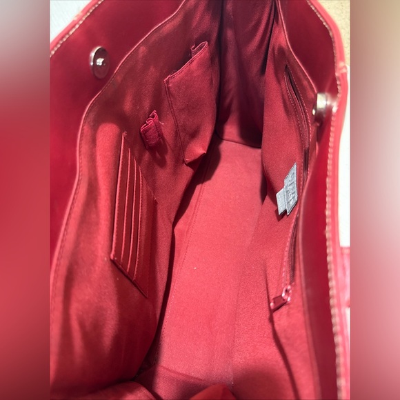 Vintage Wilson’s Leather Red Shoulder Tote Bag Women’s Laptop Bag Multi-Pockets - Picture 7 of 11